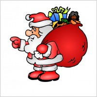 Santa Claus with his bag