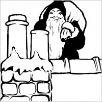 Santa On The Rooftop clip art