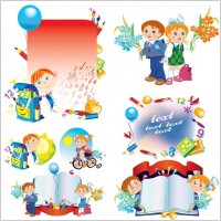 school children illustrator vector