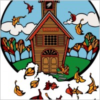 School In Fall clip art