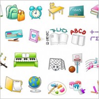 School items icon vector material