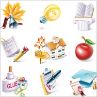 school theme icon vector