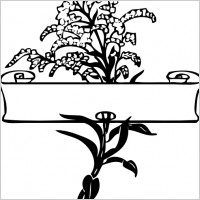 Scroll With Flower Spray clip art