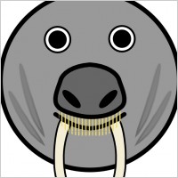 Seal Animal Rounded Face clip art
