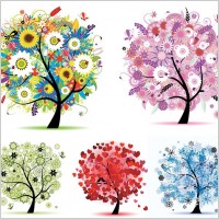 seasons tree vector