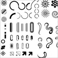 series of black and white design elements vector 3 simple graphics
