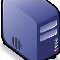 Server Small Case Icon Blue clip art