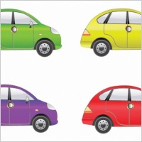 Set of Four Car Vector