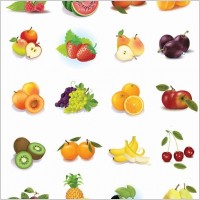 Set of Fruits Vector Graphics