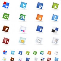 Set of social icons icons pack