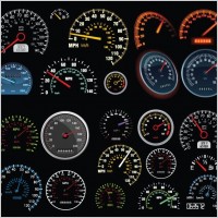 Set of Vector Speedometer and Counter
