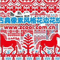 Several European classical style lace pattern pixel pattern