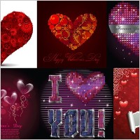 several romantic love pattern vector