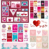 several very lovely valentine day vector