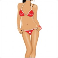 Sexy bikini babe Vector