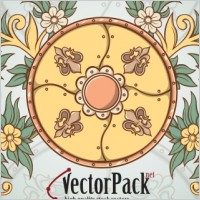 Shield and Floral Vector Element