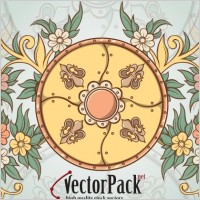 Shield and Floral Vector Element
