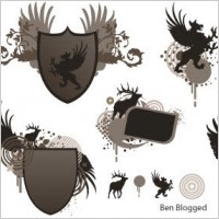 Shield and wings vector