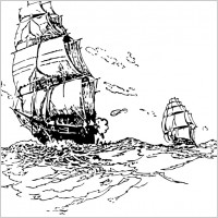 Ships Chasing clip art