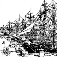 Ships On The Dock clip art