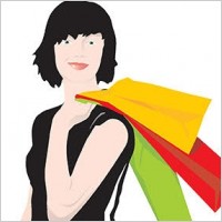 Shopping girl vector