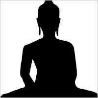Silhouette Of Buddha Sitting clip art
