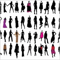 Silhouette of Fashion Girls