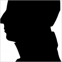 Silhouette of man facing left, no. 1