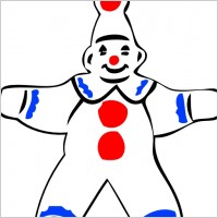 Simple Clown Figure clip art