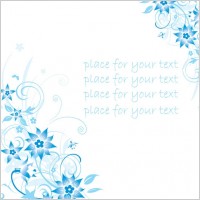 simple handpainted flowers and blue text background pattern vector 4