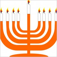 Simple Menorah For Hanukkah WIth Shamash