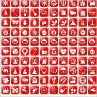 simple red christmas icon vector