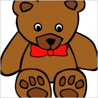 Simple Teddy Bear With Bow clip art
