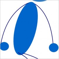 Sitting Blue Stick Man clip art