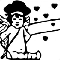 Sitting Cupid clip art