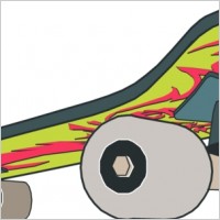 Skateboard close up with design