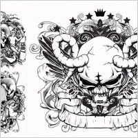 skull printed pattern vector