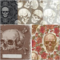 skull theme vector background