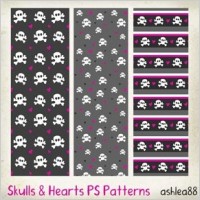 Skulls and Hearts PS patterns