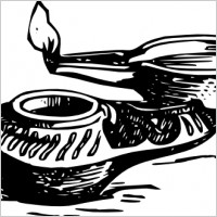 Small Antique Oil Lamp clip art