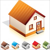 small house icon vector