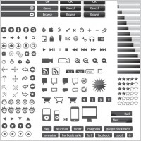 Small Vector Icons and Buttons for Web Design