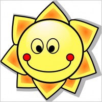 Smiling Cartoon Sun clip art