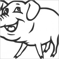 Smiling Pig clip art