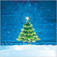 snow christmas tree vector