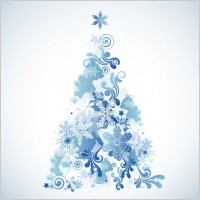 snowflake christmas tree vector