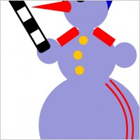 Snowman Traffic Cop by Rones