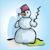 Snowman Winter Scene Illustration