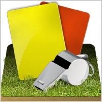 Soccer referee grass