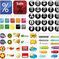 some useful button icon vector
